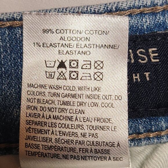 Lucky Brand High Rise Straight Zoe Womens 6/28 Denim Cutoff Jeans Blue Cuffed - Picture 9 of 9